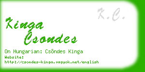 kinga csondes business card